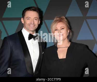 LOS ANGELES - NOV 18:  Hugh Jackman, Deborra-lee Furness at the 10th Annual Governors Awards at the Ray Dolby Ballroom on November 18, 2018 in Los Angeles, CA Stock Photo