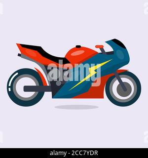 sport motorcycle isolated vector illustration in flat style Stock Vector