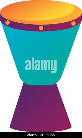 bongo drum instrument line and fill style vector illustration design Stock Vector