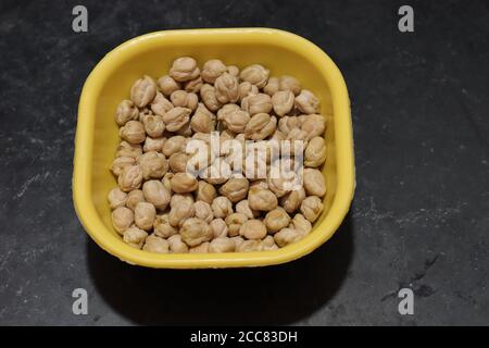 fresh dried chickpeas on white background Stock Photo