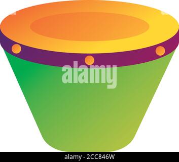 bongo drum instrument style line and fill vector illustration design Stock Vector