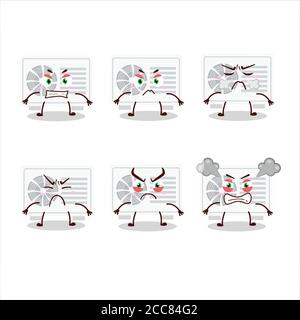 Air conditioner outdoor cartoon character with various angry expressions Stock Vector