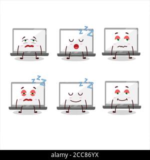 Cartoon character of laptop with sleepy expression Stock Vector