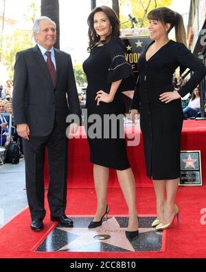 LOS ANGELES - APR 3:  Les Moonves, Lynda Carter, Patty Jenkins at the Lynda Carter Star Ceremony on the Hollywood Walk of Fame on April 3, 2018 in Los Angeles, CA Stock Photo