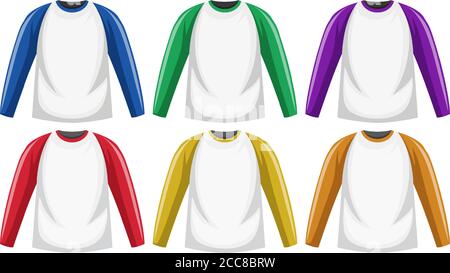 Raglan long sleeve t-shirt illustration Stock Vector