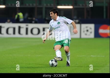 Milan  Italy,26 November 2008,' G.Meazza'  Stadium, UEFA Champions League 2008/2009 ,FC Inter - AO Panathinaikos : Giorgos Karagkounis in action during the match Stock Photo