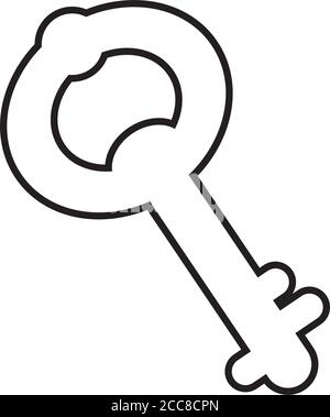 old key door line style icon vector illustration design Stock Vector