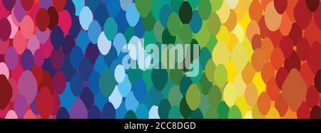 Rainbow background of dots. Trendy wallpaper. Bright horizontal background Stock Vector