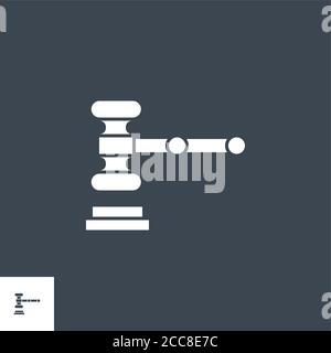 Auction Gavel related vector glyph icon. Stock Vector