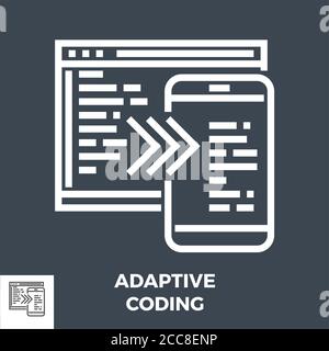 Adaptive Coding Thin Line Vector Icon Stock Vector