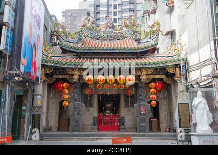 Taipei, Taiwan - Bangka Qingshan Temple in Taipei, Taiwan. The temple was originally built in 1856. Stock Photo