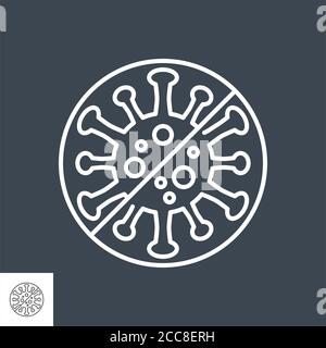 Anti Coronavirus related vector thin line icon. Stock Vector