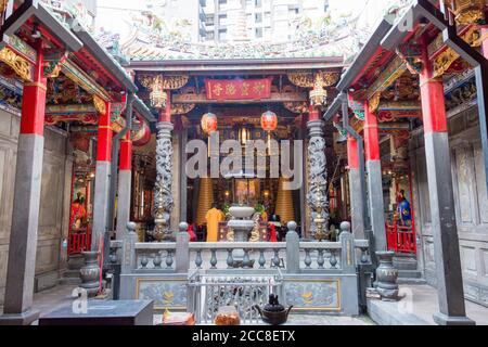 Taipei, Taiwan - Bangka Qingshan Temple in Taipei, Taiwan. The temple was originally built in 1856. Stock Photo