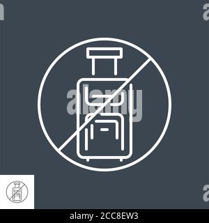 Avoid travel related vector thin line icon. Stock Vector