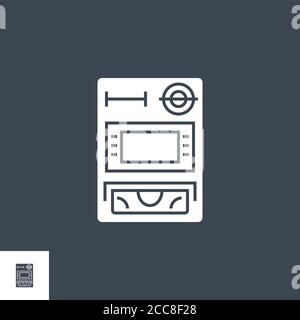 ATM related vector glyph icon. Stock Vector