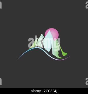 mountain abstract icon Stock Vector