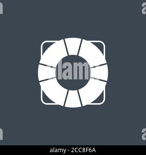 Lifebuoy related vector glyph icon Stock Vector