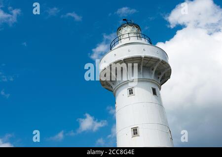 Pingtung County, Taiwan - Eluanbi Lighthouse at Eluanbi Park in Hengchun Township, Pingtung County, Taiwan. It was originally built in 1883. Stock Photo