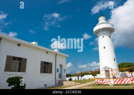 Pingtung County, Taiwan - Eluanbi Lighthouse at Eluanbi Park in Hengchun Township, Pingtung County, Taiwan. It was originally built in 1883. Stock Photo