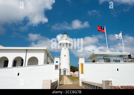 Pingtung County, Taiwan - Eluanbi Lighthouse at Eluanbi Park in Hengchun Township, Pingtung County, Taiwan. It was originally built in 1883. Stock Photo