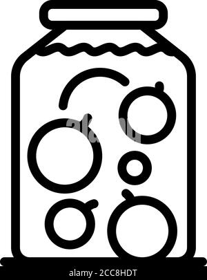 Compote jar icon, outline style Stock Vector