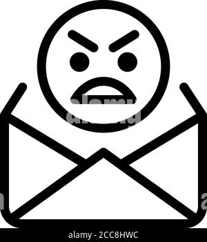 Threaten letter icon, outline style Stock Vector
