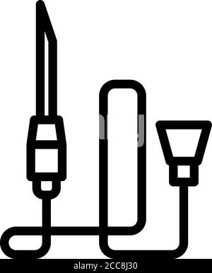 Intravenous catheter icon, outline style Stock Vector