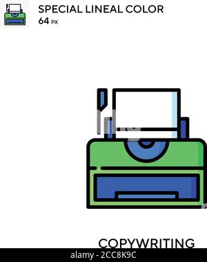 Copywriting Special lineal color vector icon. Illustration symbol design template for web mobile UI element. Stock Vector
