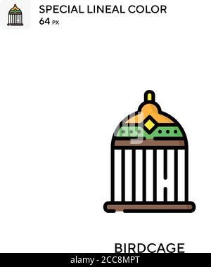 Birdcage Special lineal color vector icon. Illustration symbol design template for web mobile UI element. Stock Vector