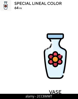 Vase Special lineal color vector icon. Illustration symbol design template for web mobile UI element. Stock Vector