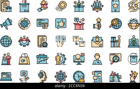 Product manager icons set vector flat Stock Vector