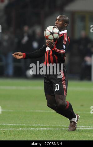 Milano Italy 03/11/2009, 'San Siro' Stadium, Champions League 2009/ 2010 , AC.Milan - Real Madrid CF match: Clarence Seedorf in action during the match Stock Photo