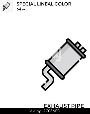 Exhaust pipe Special lineal color vector icon. Illustration symbol design template for web mobile UI element. Stock Vector
