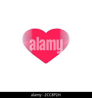 Flying heart illustration vector logo design. Stock Vector
