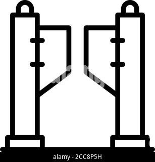 Pay gate icon, outline style Stock Vector