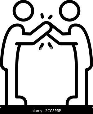 Competition arm wrestle icon, outline style Stock Vector