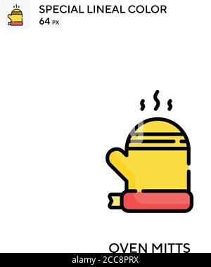 Oven mitts Special lineal color vector icon. Illustration symbol design template for web mobile UI element. Stock Vector