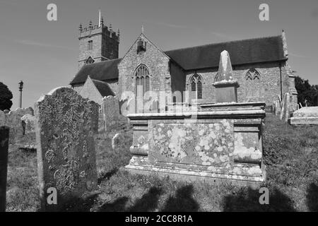 Ancient English church from the Middle ages on the Isle of Wight. Stock Photo