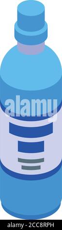 Wash cleaner bottle icon, isometric style Stock Vector
