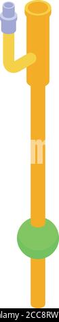 Catheter pipe icon, isometric style Stock Vector