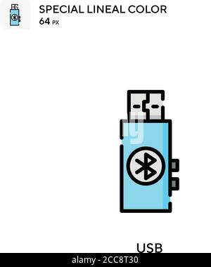 USB c cable Special lineal color icon. Illustration symbol design ...