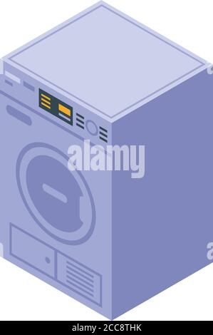 Automatic tumble dryer icon, isometric style Stock Vector
