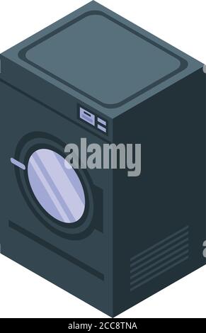 Tumble dryer icon, isometric style Stock Vector