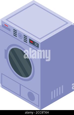 Laundry tumble dryer icon, isometric style Stock Vector