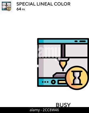 Busy Special lineal color vector icon. Illustration symbol design template for web mobile UI element. Stock Vector