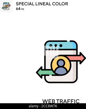 Web traffic Special lineal color vector icon. Illustration symbol design template for web mobile UI element. Stock Vector