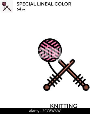 Knitting Special lineal color vector icon. Illustration symbol design template for web mobile UI element. Stock Vector