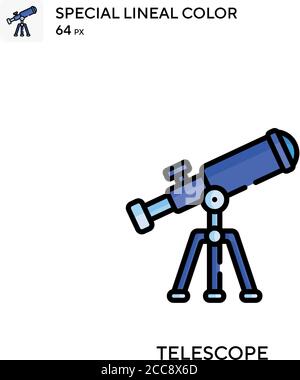 Telescope Special lineal color vector icon. Illustration symbol design template for web mobile UI element. Stock Vector