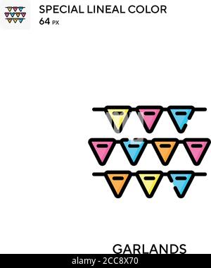Garlands Special lineal color vector icon. Illustration symbol design template for web mobile UI element. Stock Vector