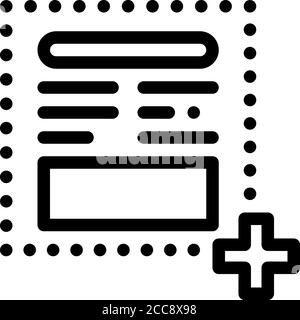 add new article on web site icon vector outline illustration Stock Vector